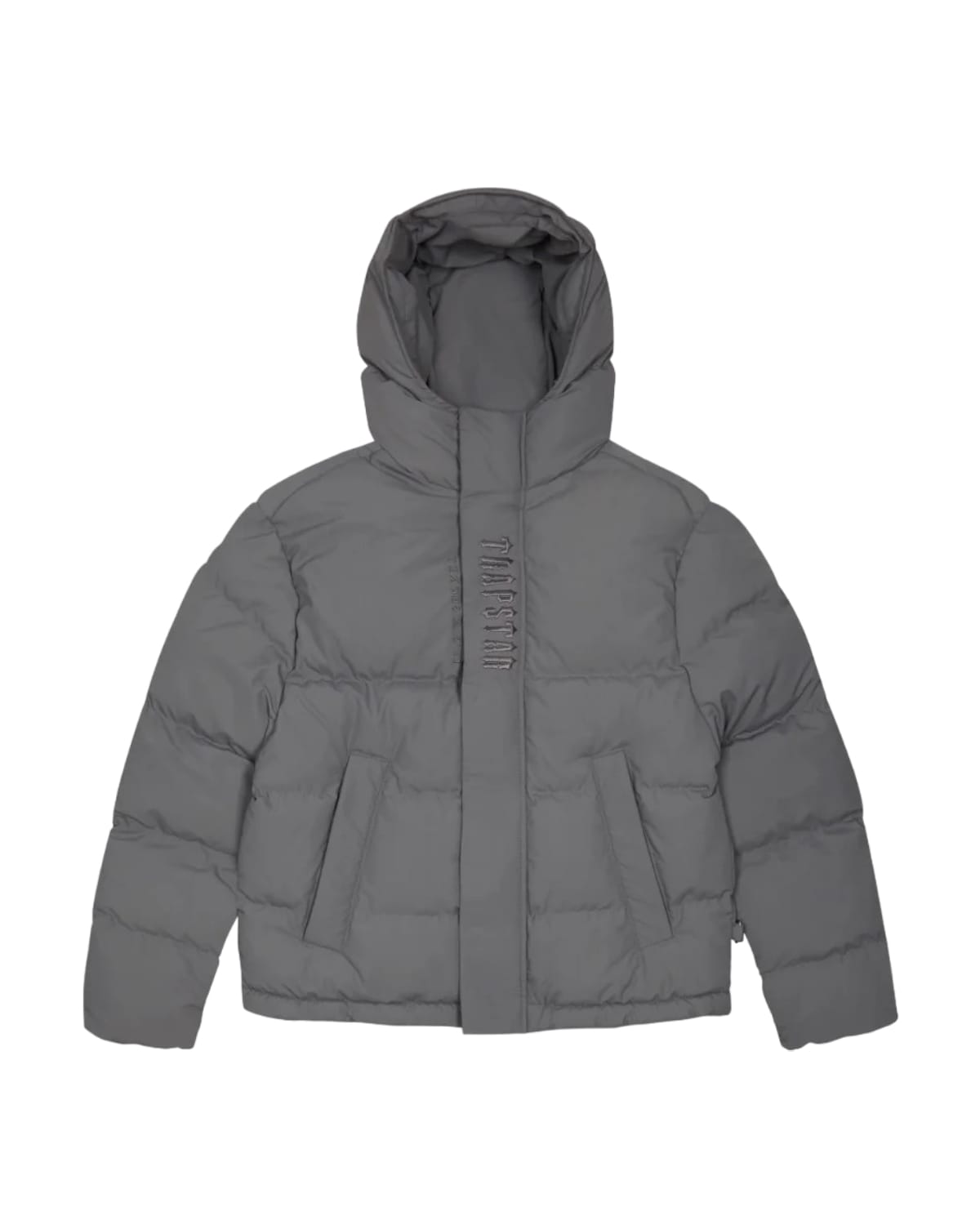 Szara-kurtka-puchowa-z-kapturem-Trapstar-Decoded.jpg Szara Kurtka Puchowa z Kapturem Trapstar Decoded - Image 1
