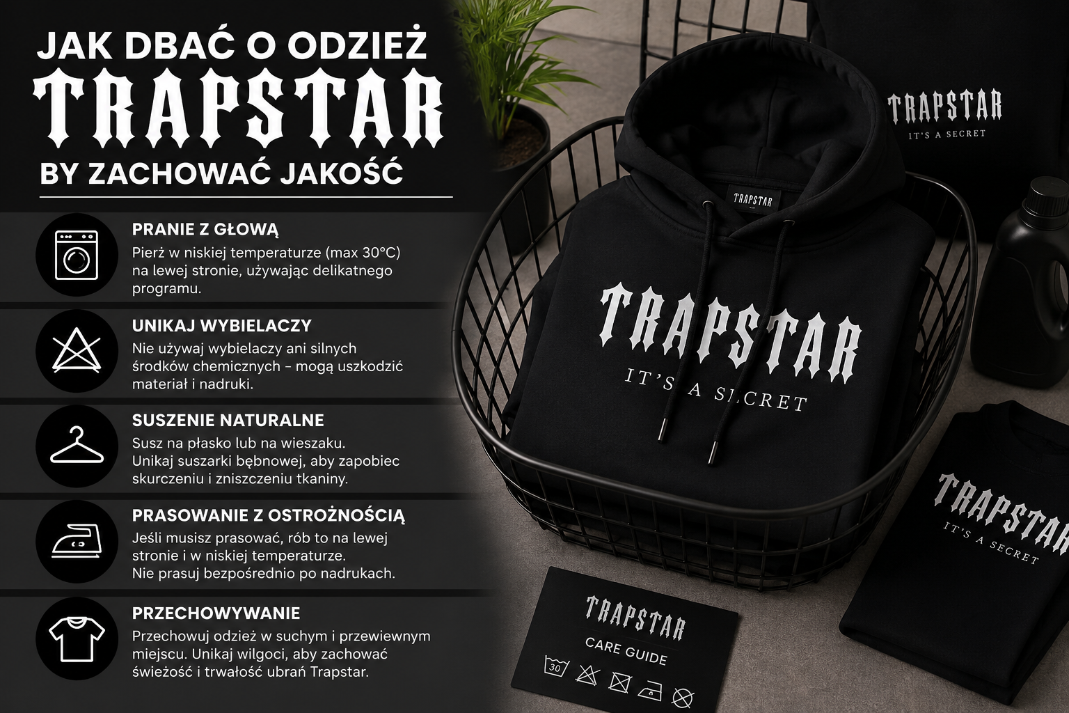 jak dbać o odzież Trapstar by zachować jakość